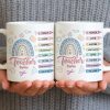 Teach Love Inspire Mug With Rainbow And Educational Icons - Personalized Custom Coffee Mug - TEACH064_MG