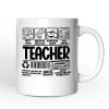 Teacher Label Personalized Mug, Funny Barcode for Dedicated Educators Gift with Custom Name
