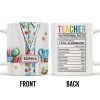 Teacher Nutritional Facts, Classroom Supplies - Personalized Custom Coffee Mug - TEACH061_MG