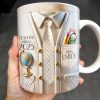 Teacher Since 2025 Featuring Tie, Globe, and Pocket - Personalized Custom Coffee Mug - GRAD269_MG