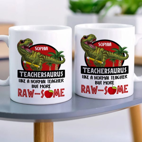 Teachersaurus 03HUDT200623 Personalized Coffee Mug, Gifts For Teacher