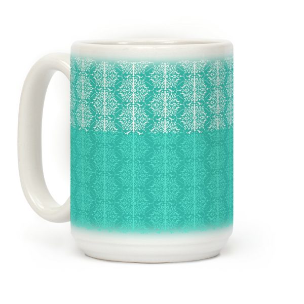 Teal Medieval Ombre Pattern Coffee Mug