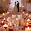 Teddy Bear Holding Rose Bouquet Silicone Mold – Romantic Candle and Resin Casting for Valentine’s Day