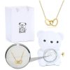Teddy Bear Rose Jewelry Gift Box with Rotating Necklace Case