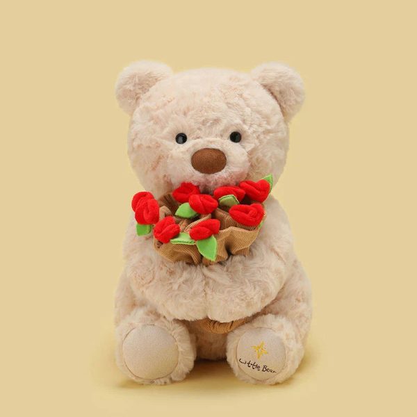Teddy Bear with Roses Plush Toy Romantic Gift