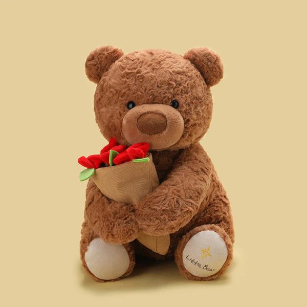 Teddy Bear with Roses Plush Toy Romantic Gift