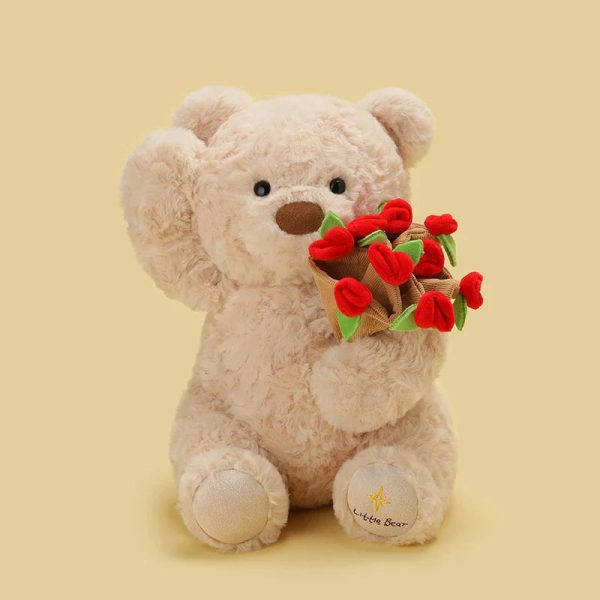 Teddy Bear with Roses Plush Toy Romantic Gift