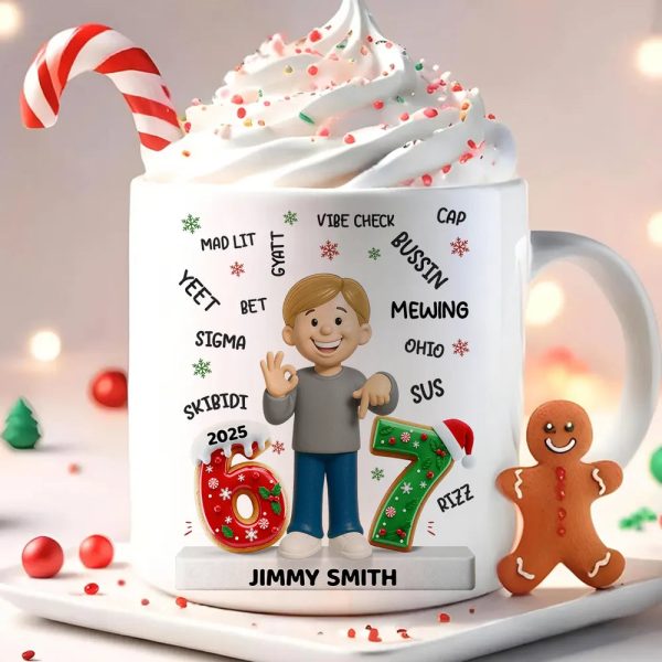 Teen Kid Custom Name Six Seven - Personalized Ceramic Mug, Fun Unique Gift for Kids or Teens