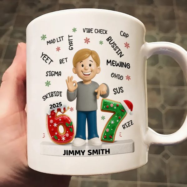 Teen Kid Custom Name Six Seven - Personalized Ceramic Mug, Fun Unique Gift for Kids or Teens