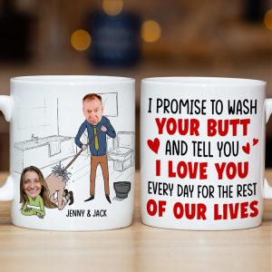 Tell You I Love You Every Day For The Rest Of Our Lives, Funny Custom Couple Face Coffee Mug, Gift For Couple, Valentine's Gift