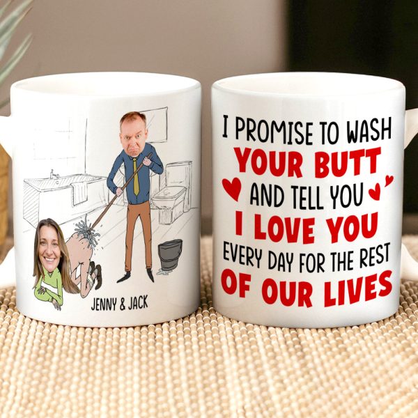 Tell You I Love You Every Day For The Rest Of Our Lives, Funny Custom Couple Face Coffee Mug, Gift For Couple, Valentine's Gift