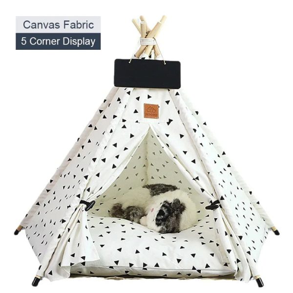Tent with Washable Cushion Indoor Pet Bed