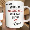 Text Pattern You Are An Awesome Wife - Personalized Mug