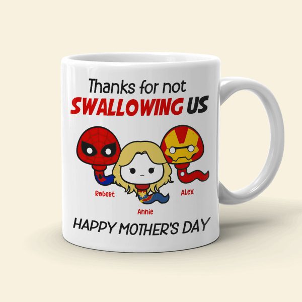 Thank Mom For Not Swallowing Us - Personalized Coffee Mug - Mother's Gift 04nahn100223