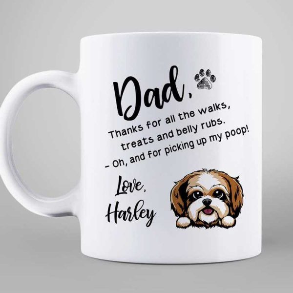 Thank You Dog Dad Peeking Dog Personalized Mug