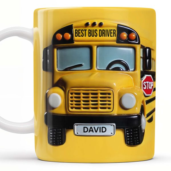 Thank You For Always Going The Extra Mile, School Bus and Hearts - Personalized Custom Coffee Mug - FAM343_MG