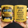 Thank You For Always Going The Extra Mile, School Bus and Hearts - Personalized Custom Coffee Mug - FAM343_MG