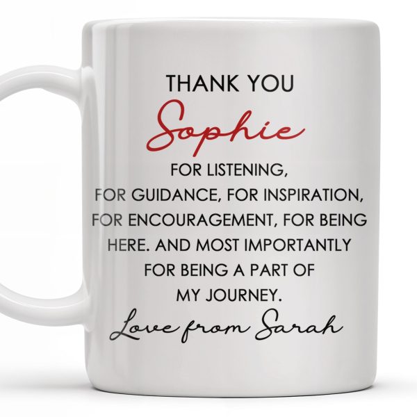 Thank You For Being A Part Of My Journey - Personalized Custom Coffee Mug - COL104_MG