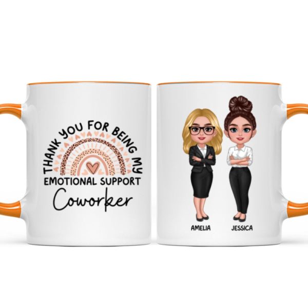 Thank You For Being My Emotional Support Coworker Gift For Colleagues Personalized Mug