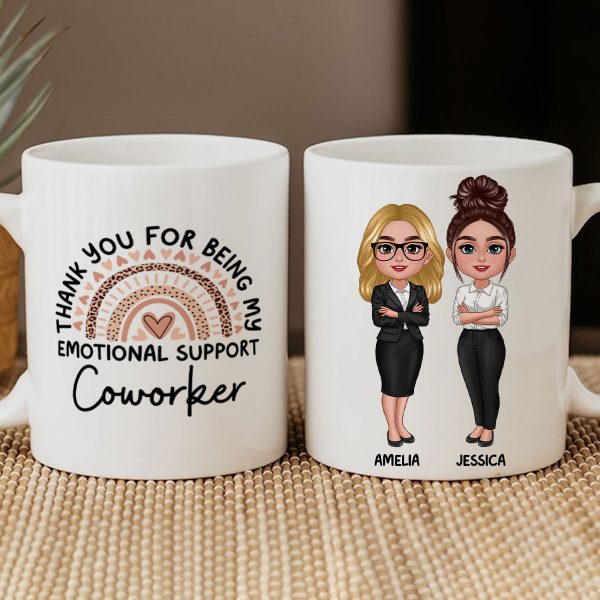 Thank You For Being My Emotional Support Coworker Gift For Colleagues Personalized Mug