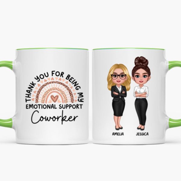 Thank You For Being My Emotional Support Coworker Gift For Colleagues Personalized Mug