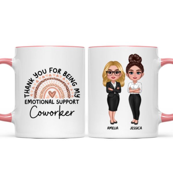 Thank You For Being My Emotional Support Coworker Gift For Colleagues Personalized Mug