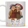 Thank You For Being My Unbiological Sister, Elderly Women & Flowers - Personalized Custom Coffee Mug - BST392_MG