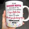 Thank You For Being My Unbiological Sister, Elderly Women & Flowers - Personalized Custom Coffee Mug - BST392_MG