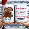 Thank You For Being My Unbiological Sister, Elderly Women & Flowers - Personalized Custom Coffee Mug - BST392_MG