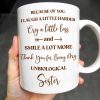 Thank You for Being My Unbiological Sister With Flowers - Personalized Custom Coffee Mug - BST504_MG