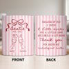 Thank You For Being My Unbiological Sister With Stripes And Wine Glasses - Personalized Custom Coffee Mug - BST535_MG