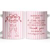 Thank You For Being My Unbiological Sister With Stripes And Wine Glasses - Personalized Custom Coffee Mug - BST535_MG