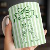 Thank You For Being My Unbiological Sister With Stripes And Wine Glasses - Personalized Custom Coffee Mug - BST535_MG