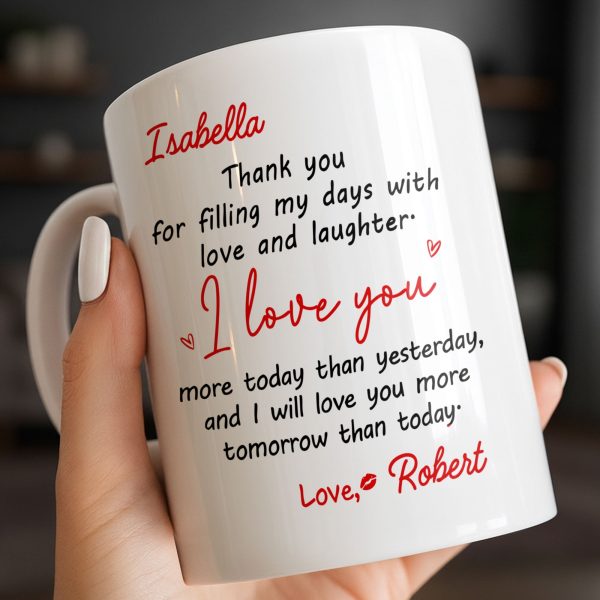 Thank You For Filling My Days With Hearts - Personalized Custom Coffee Mug - CPL1374_MG