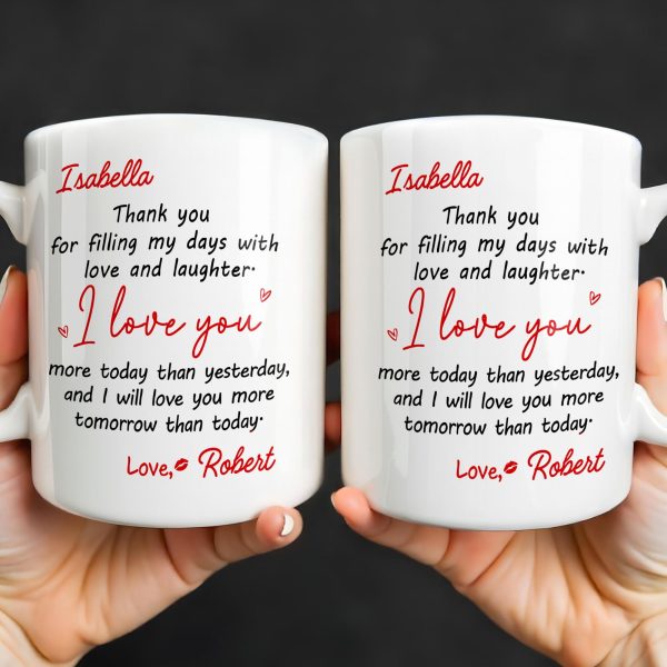 Thank You For Filling My Days With Hearts - Personalized Custom Coffee Mug - CPL1374_MG