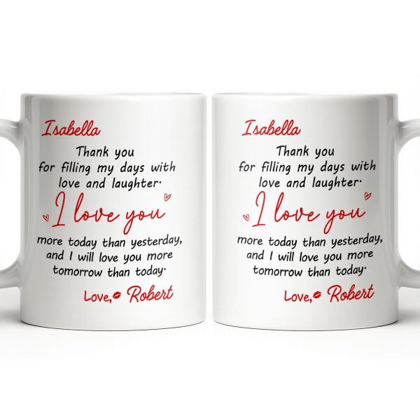 Thank You For Filling My Days With Hearts - Personalized Custom Coffee Mug - CPL1374_MG