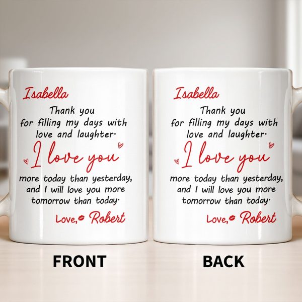 Thank You For Filling My Days With Hearts - Personalized Custom Coffee Mug - CPL1374_MG