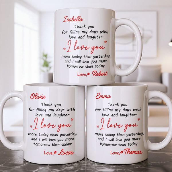 Thank You For Filling My Days With Hearts - Personalized Custom Coffee Mug - CPL1374_MG