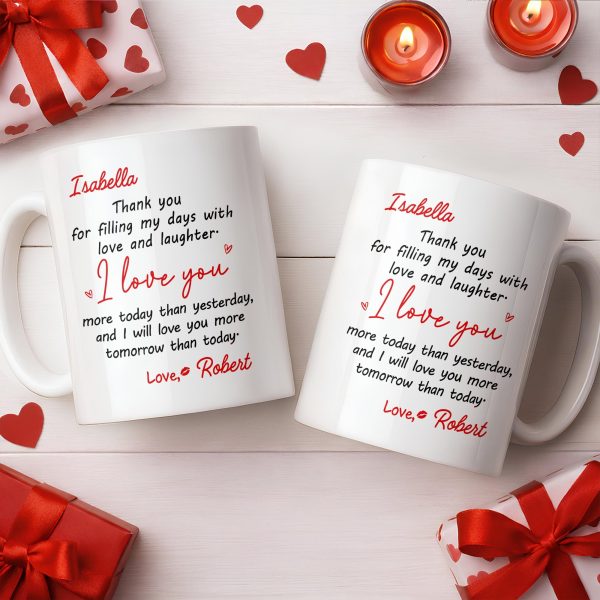Thank You For Filling My Days With Hearts - Personalized Custom Coffee Mug - CPL1374_MG