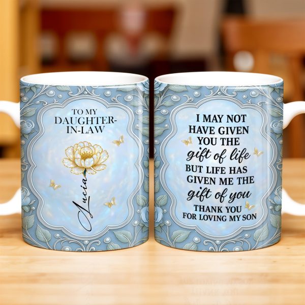 Thank You For Loving My Son, Floral Design - Personalized Custom Coffee Mug - DILA026_MG
