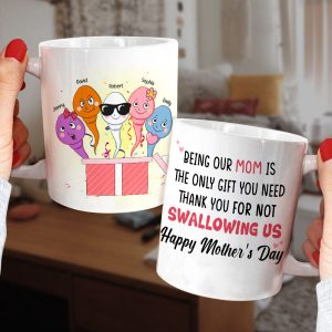 Thank You For Not Swallowing Us, Personalized Coffee Mug, Surprising With Mom Coffee Mug, Mother's Day, Birthday Gift For Mom