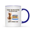 Thank You for Putting up with My Sh*t, Happy Father's Day Cat Dat Personalized Mug, Gift for him