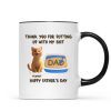 Thank You for Putting up with My Sh*t, Happy Father's Day Cat Dat Personalized Mug, Gift for him