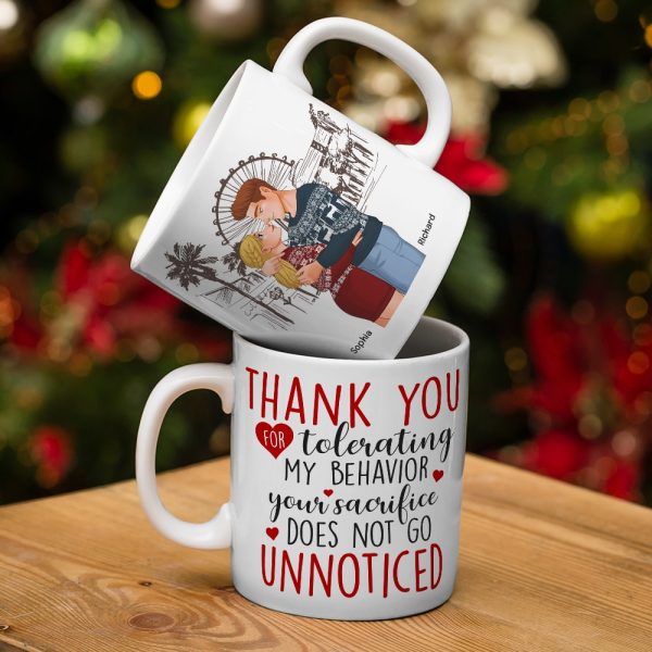 Thank You For Tolerating My Behavior-Personalized Coffee Mug- Couple Gift- Couple Coffee Mug