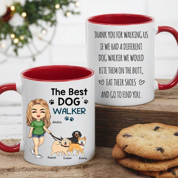 Thank You for Walking Me Hilarious Personalized White Ceramic Mug for Dog Walkers, Customizable with Dog, Perfect Gift for Pet Lovers