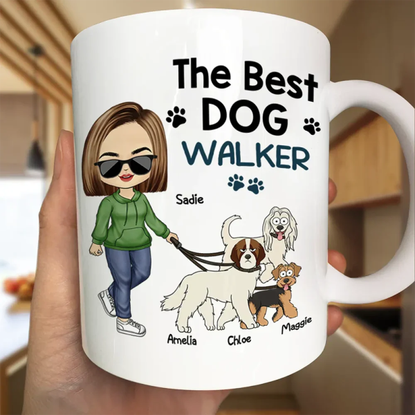 Thank You for Walking Me Hilarious Personalized White Ceramic Mug for Dog Walkers, Customizable with Dog, Perfect Gift for Pet Lovers