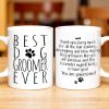 Thank You Furry Much, Precious Dog Groomers, Bone And Paw Prints - Personalized Custom Coffee Mug - DOG069_MG
