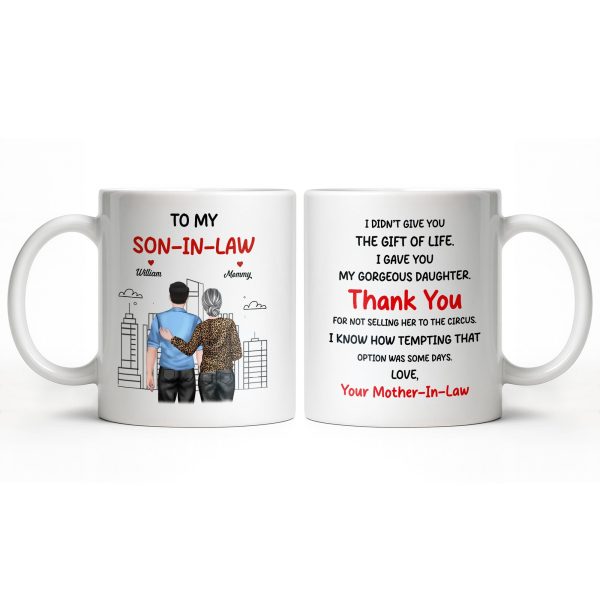 Thank You Son-In-Law For Not Selling My Daughter - Personalized Custom Coffee Mug - SILA007_MG