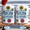 Thanks for Bee-ing an Amazing Granddaughter, Bees and Flowers - Personalized Custom Coffee Mug - GDT310_MG