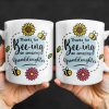 Thanks for Bee-ing an Amazing Granddaughter, Bees and Flowers - Personalized Custom Coffee Mug - GDT310_MG